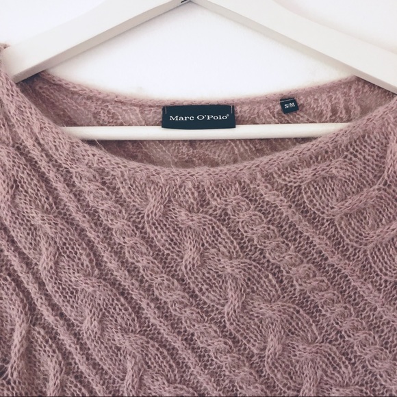 Marc O‘Polo Mohair Plaid Poncho knitted dusty rose pink Size S/M - Picture 3 of 6